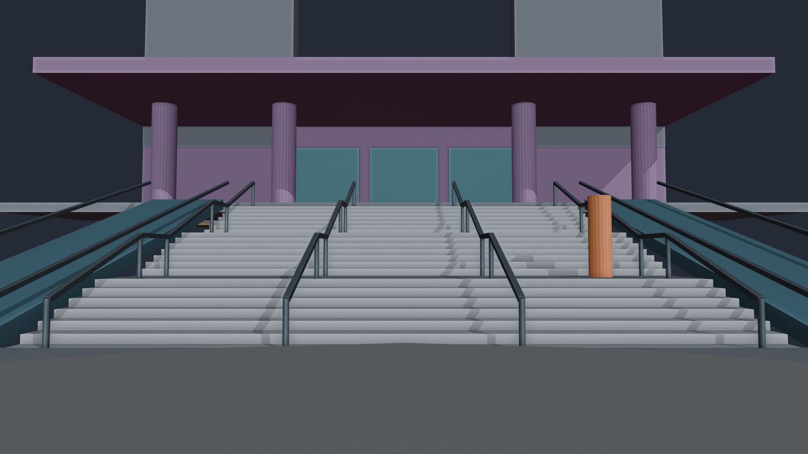 Actual Blender building and stair blockout
